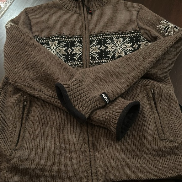 Icewear 100% Wool Zip Up Ski Sweater Olive Green Women size M - Picture 14 of 16